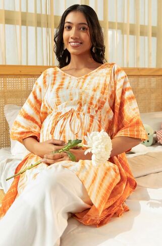 Janasya Maternity Nursing Top Tunic Blouse With Breastfeeding Feature for Pre and Post Pregant Women in Saudi Arabia