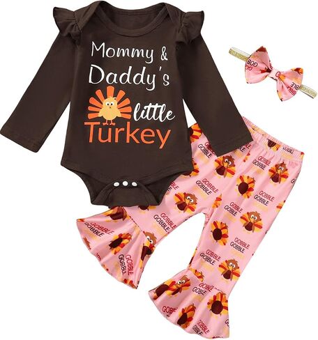 Baby Girls Thanksgiving Outfit Newborn Turkey Day Clothes My First Thanksgiving Bodysuit in Saudi Arabia
