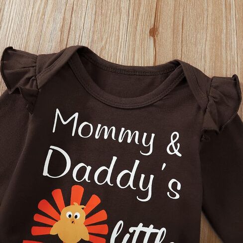Baby Girls Thanksgiving Outfit Newborn Turkey Day Clothes My First Thanksgiving Bodysuit in Saudi Arabia