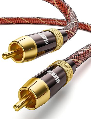 كابل الصوت الرقمي المحوري EMK® كابل مضخم الصوت RCA إلى كابل RCA - مزدوج الحماية - مطلي بالذهب - برتقالي (5 قدم / 1.5 متر) in Saudi Arabia
