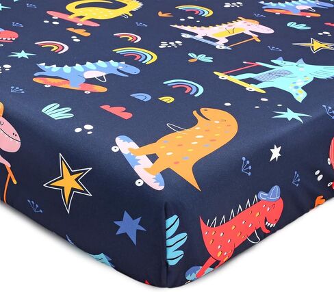 Dinosaur Crib Sheet for Boys Fitted Crib Sheet for Standard Crib and Toddler Mattress Soft Microfiber Toddler Bed Sheets 52x28in in Saudi Arabia