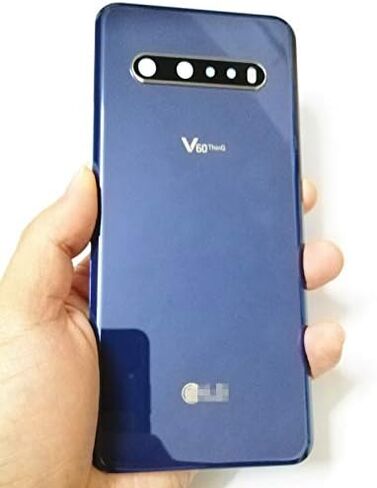 غطاء زجاجي خلفي V60 ThinQ بديل لباب الإسكان مع أجزاء شريطية لهاتف LG V60 ThinQ V600 5G جميع الموديلات مع كابل USB إلى Type-c + أدوات (أزرق أنيق) in Saudi Arabia
