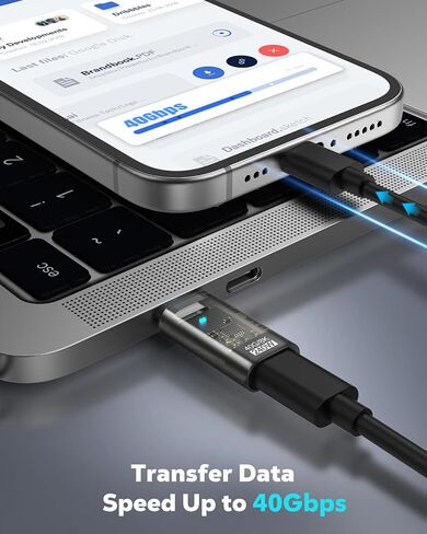 محول MoKo USB C يدعم 240 واط شحن 40 جيجابت في الثانية، محول موسع USB C أنثى إلى USB C ذكر لجهاز MacBook Pro، iPhone 15 Pro Max Plus، iPad Air/Pro، الكمبيوتر المحمول Thunderbolt 3/4، فيديو 8K@60 هرتز in Saudi Arabia