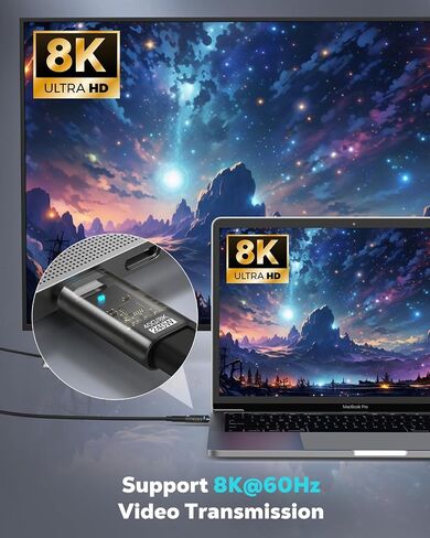محول MoKo USB C يدعم 240 واط شحن 40 جيجابت في الثانية، محول موسع USB C أنثى إلى USB C ذكر لجهاز MacBook Pro، iPhone 15 Pro Max Plus، iPad Air/Pro، الكمبيوتر المحمول Thunderbolt 3/4، فيديو 8K@60 هرتز in Saudi Arabia