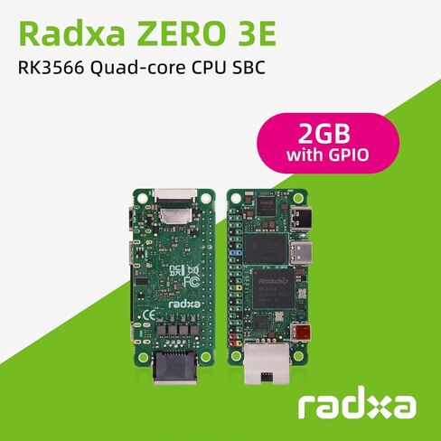 Radxa Zero 3E,RK3566,4-core CPU SBC,LPDDR4,Single Board Computer(Radxa Zero 3E 2GB with GPIO) in Kuwait