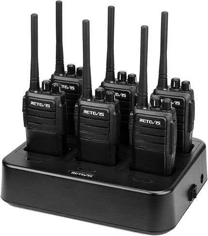 Retevis RT21V MURS Radios, Walkie Talkies for Adults, Rechargeable Two Way Radios with Six Way Multi Charger, Low Traffic, Heavy Duty, for Church School Emergency Rescue (6 Pack) in Saudi Arabia