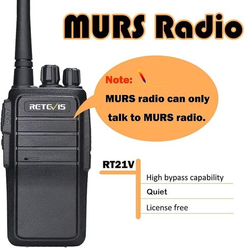 Retevis RT21V MURS Radios, Walkie Talkies for Adults, Rechargeable Two Way Radios with Six Way Multi Charger, Low Traffic, Heavy Duty, for Church School Emergency Rescue (6 Pack) in Saudi Arabia