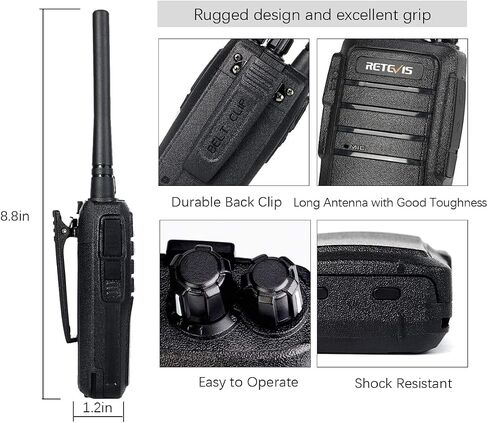 Retevis RT21V MURS Radios, Walkie Talkies for Adults, Rechargeable Two Way Radios with Six Way Multi Charger, Low Traffic, Heavy Duty, for Church School Emergency Rescue (6 Pack) in Saudi Arabia