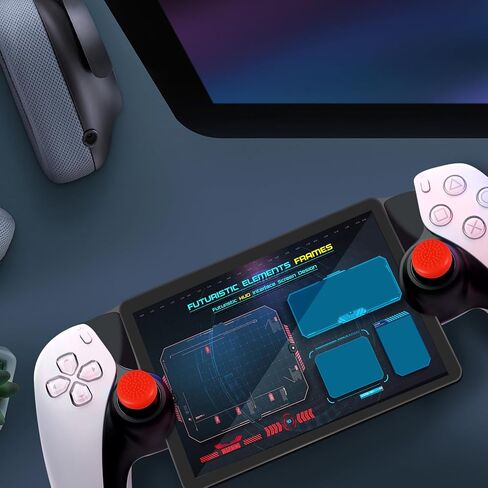 8pcs Thumbstick Grip Caps with 4 Sizes, Silicone Button Caps Joystick Replacement Cap Comprehensive Protection Thumb Cap Anti-Slip Thumbstick Soft Cover for Playstation Portal(Red) in Saudi Arabia