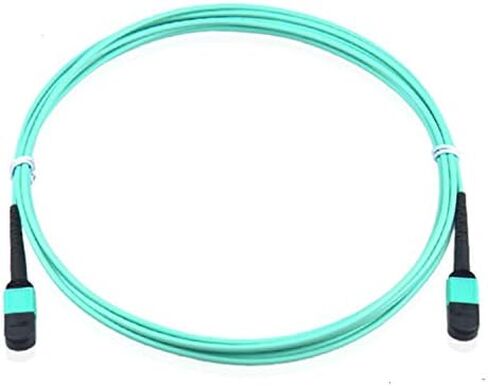 MPO to MPO Fiber Cable 16 FT/ 5M, 8 Cores, Type B, OM3 Multimode Fiber Optic Patch Cable, LSZH MPO-MPO Patch Cord for QSFP+Transceivers MTP Compatible Cabling System, Aqua in Saudi Arabia