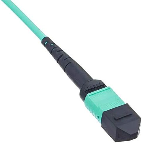 MPO to MPO Fiber Cable 16 FT/ 5M, 8 Cores, Type B, OM3 Multimode Fiber Optic Patch Cable, LSZH MPO-MPO Patch Cord for QSFP+Transceivers MTP Compatible Cabling System, Aqua in Saudi Arabia