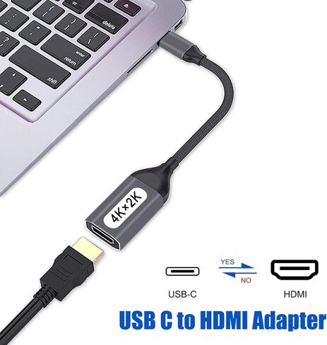محول USB C إلى HDMI (4K@60 هرتز)، محول USB من النوع C إلى HDMI أنثى [متوافق مع Thunderbolt 3/4]، متوافق مع iPhone 15/15Pro/15ProMax، MacBook Pro، Air، iPad Pro، Pixelbook، XPS، إلخ in Kuwait