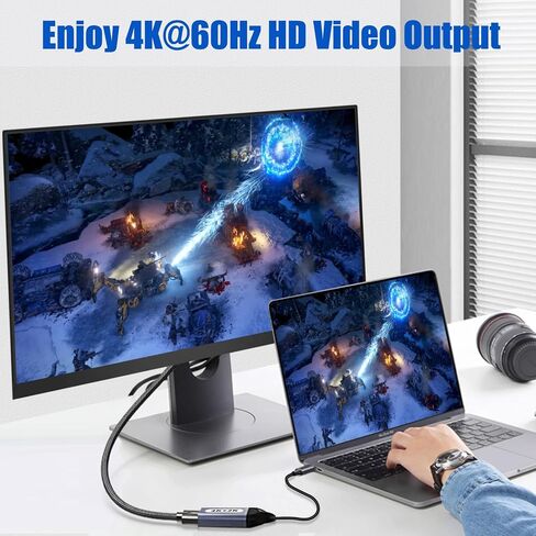 محول USB C إلى HDMI (4K@60 هرتز)، محول USB من النوع C إلى HDMI أنثى [متوافق مع Thunderbolt 3/4]، متوافق مع iPhone 15/15Pro/15ProMax، MacBook Pro، Air، iPad Pro، Pixelbook، XPS، إلخ in Kuwait