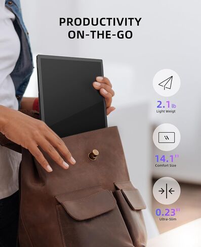شاشة محمولة تعمل باللمس 14.1 بوصة 1080 بيكسل FHD IPS لأجهزة الكمبيوتر المحمول USB C HDMI، شاشة لمس خالية من السائق، موسع شاشة الكمبيوتر المحمول بالتوصيل، شاشة ألعاب السفر للكمبيوتر الشخصي MAC Phone Xbox PS4/5 Switch in Kuwait