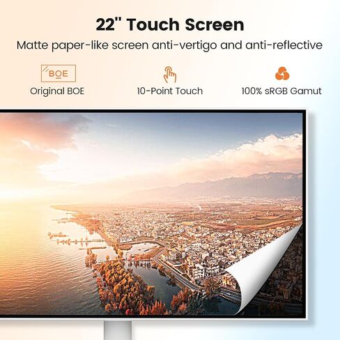 22-Inch Portable Smart Monitor w/ 1080P Incell Touch Screen, Android 12(Support Google Store), Wireless Monitor on Wheels, Built-in Battery(4-6H), Full Swivel Rotation, 6+128G in Saudi Arabia