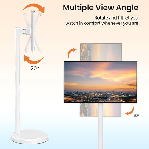 22-Inch Portable Smart Monitor w/ 1080P Incell Touch Screen, Android 12(Support Google Store), Wireless Monitor on Wheels, Built-in Battery(4-6H), Full Swivel Rotation, 6+128G in Saudi Arabia