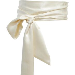 AWOCAN Women Dress Belt Wedding Bridesmaid Satin Sash Belt for Wedding Party Long Sash Bridal Waist Belts Double Side