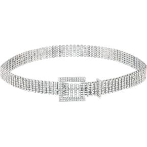 CHIC DIARY Rhinestone Waist Belts for Women Shiny Diamond Crystal Waist Belts Bling Ladies Dress Belts for Prom Wedding
