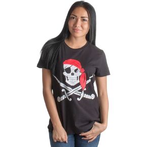 Jolly Roger Pirate Flag | Skull & Crossbones Caribbean Cruise Costume Ladies' T-Shirt