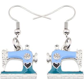 DUOWEI Sewing Machine Earrings Metal Enamel Drop Dangle Fashion Spring Summer Jewelry Gifts for Women Teens Girls