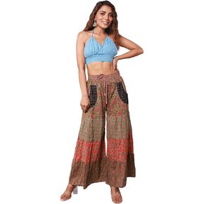 هيبي للأبد المرأة عادية فضفاض واسعة الساق السراويل اليوغا بالازو مريح عالية الخصر الرياضة صالة السراويل الرياضية مع جيوب in Kuwait