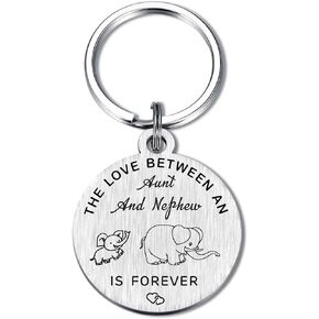 BAZLJY Aunt Keychain - Christmas Gifts for Aun - Aunt Birthday Gifts Keychain - Auntie Gifts from Nephew Niece