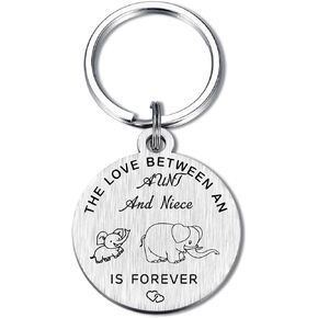 BAZLJY Aunt Keychain - Christmas Gifts for Aun - Aunt Birthday Gifts Keychain - Auntie Gifts from Nephew Niece
