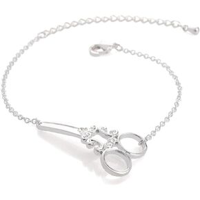 coadipress Cute Scissors Bracelet for Women Girls Minimalist Gold Silver Plated Adjustable Scissors Shape Link Bracelet,Charm Chain Bracelet for Women Hairdresser Seamstress Gift