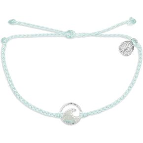 Pura Vida Silver or Rose Gold Plated Opaque Resin Wave Bracelet - Adjustable Band, 100% Waterproof in Kuwait