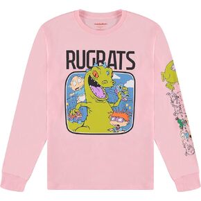 Nickelodeon Mens Long Sleeve Shirt - #TBT Mens 1990's Clothing - Rugrats Reptar Long Sleeve T-Shirt