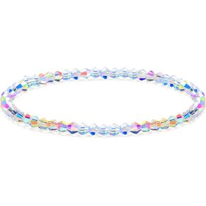 Northern Lights Crystals Bracelets for Women Transparent Elastic Crystal Bracelet Elegance and Healing Energy Mother's Day Birthday Anniversary Jewelry Gift for Girls,Women,Mother (4mm)