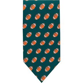 Jacob Alexander Men's American Football Game Balls Pattern Extra Long Neck Tie - Green