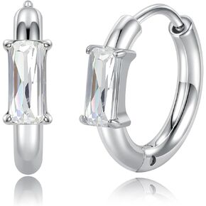 Titanium Cubic Zirconia Huggie Hoop EarringsHypoallergenic for Sensitive Ears