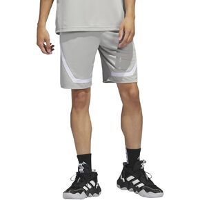 adidas mens Pro Block Shorts, Metallic Grey-white, Medium