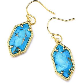 CALOO TEEMOO 18K Gold Plated Crystal Drop Earrings– Luxurious Earrings for Women Fashion Jewelry – Lovely Fashion Earrings for Women Gifts
