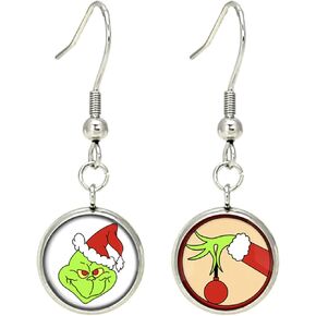 Dr Seus Classic Christmas Stole Grinh Nightmare before Christmas Earrings Stud, Cartoon Ear Studs, Gift for Women, Girls in Kuwait