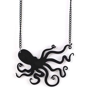 Gothic Octopus Pendant Chain Necklace for Women Acrylic 80s Big Octopus Pendant Necklace Jewelry in Saudi Arabia