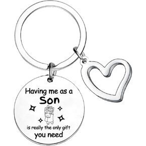 MADHAHEFU Having Me As A Son is Really The Only Gift You Need Funny Gift for Mom Dad from Son Funny Keychains for Mom Dad Christmas Birthday Gifts Mother's Day Gifts Father's Day Gifts