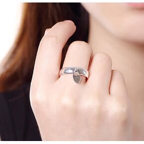 Cutesmile Fashion Jewelry 925 Sterling Silver Dangling Lock Band Ring S/love Fine Jewelry Gifts for Women for Her