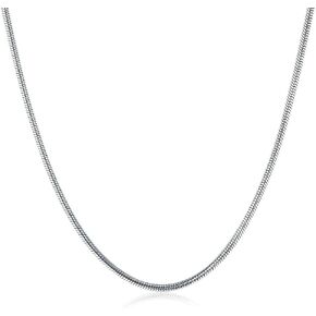 Savlano 925 Sterling Silver Solid Italian Round Diamond Cut Snake Chain Necklace for Men & Women - Made in Italy Comes in 0.8mm, 1mm, 1.2mm, 1.5mm, 2mm & 3mm With a Gift Box