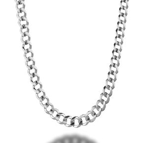 Savlano 925 Sterling Silver 6.5mm Italian Solid Curb Cuban Link Chain Necklace For Men & Women - Made in Italy Comes With a Gift Box