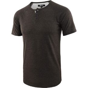 Mens Casual Soft Athletic Active Sports Short/Long Sleeve Henley Workout Running Hiking T-Shirts