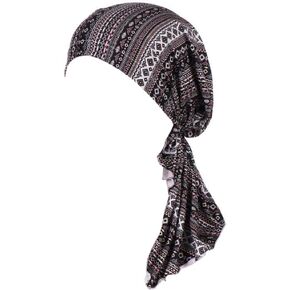 Scarf Cotton Lined Pretied Beanie Turban Chemo Pre-Tied Headwear Bandana For Cancer