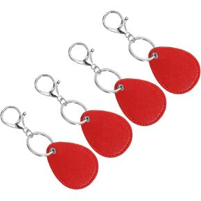 PATIKIL Leather Key Fob, PU Leather Key Fobs with Key Rings Keychain Holder for ID Key Card