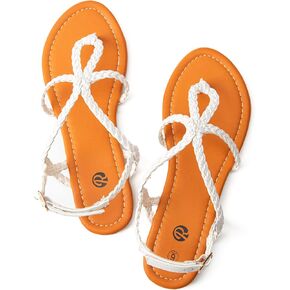 صندل مسطح من ريكيلا، صندل تونغ بحزام مضفر للنساء in Kuwait