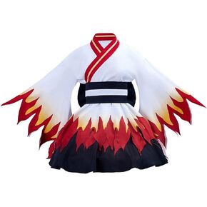 Rengoku Kyoujurou Cosplay Costume Japanese Anime Lolita Kimono Maid Cosplay Uniform Dress Outfit Adult