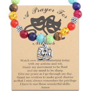 WSNANG Theater Jewelry Comedy Tragedy Masks Charm Bracelet/Necklace Drama Student Graduation Gift Theatre Drama Gift