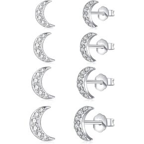 925 Sterling Silver Stud Earrings for Women & Men - 3 Pairs Cubic Zirconia Stud Earrings Cartilage Fashion Surgical Helix Earrings Hypoallergenic Stud Earrings Set Gifts- Hypoallergenic Earrings for Girls Women Men Boys(6mm/7mm/8mm)