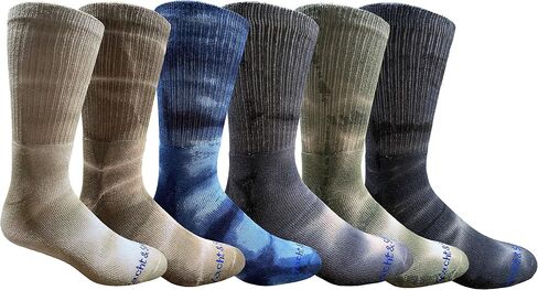 Yacht & Smith 6 Pairs of Womens And Mens Tie Dye Cotton Colorful Soft Crew Socks, Boot Sock, Bulk in Saudi Arabia