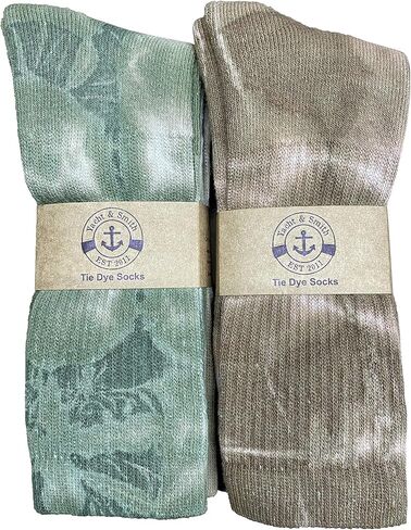 Yacht & Smith 6 Pairs of Womens And Mens Tie Dye Cotton Colorful Soft Crew Socks, Boot Sock, Bulk in Saudi Arabia